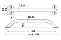 Fogantyú rm.450 mm polírozott